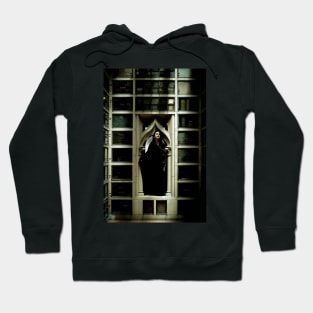 Dark Academia Alternative Gothic Model In Ancient Library Hoodie